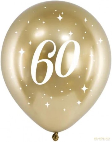 Balony Glossy 60-tka 30 cm złote 6 szt