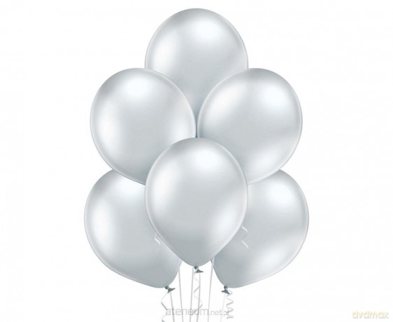 Balony Glossy Silver 100 szt