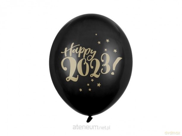 Balony Happy 2023! Pastel Black 30 cm 50 szt