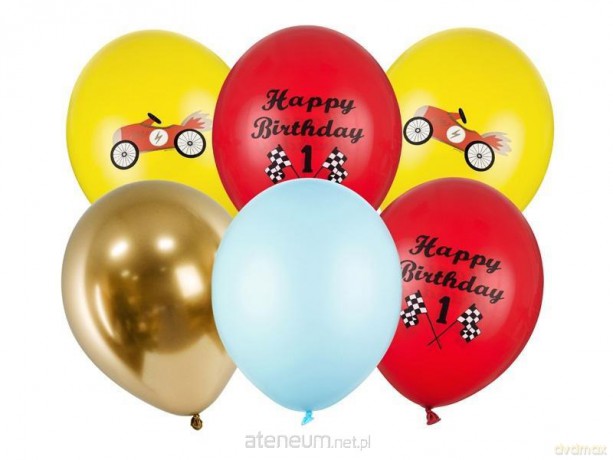 Balony Happy Birthday 30 cm 6 szt