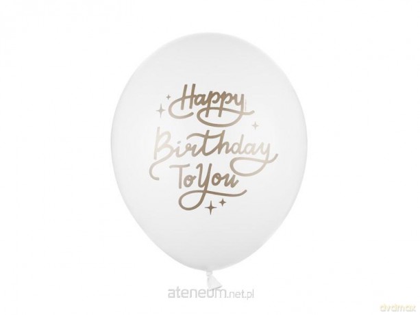 Balony Happy Birthday Pure White 30 cm 50 szt