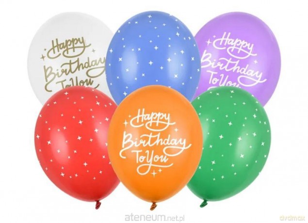 Balony Happy Birthday To You 30 cm 50 szt