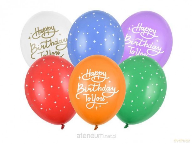 Balony Happy Birthday To You 30 cm 6 szt
