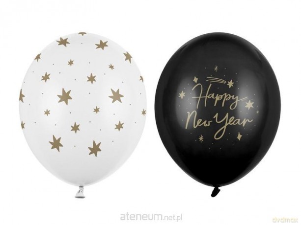 Balony Happy New Year 30 cm 50 szt