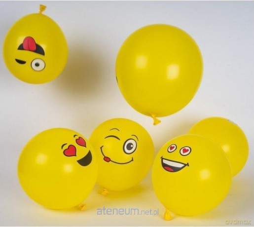 Balony Joy 03 30 cm 12 szt MIX - Emotki