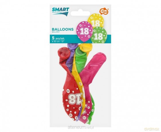 Balony liczba 18 urodziny 30 cm 5 szt