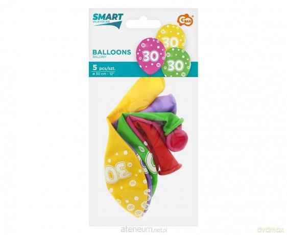 Balony liczba 30 urodziny 30 cm 5 szt