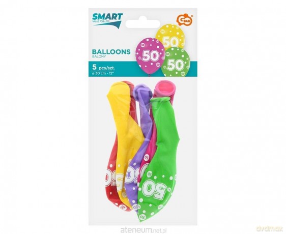 Balony liczba 50 urodziny 30 cm 5 szt