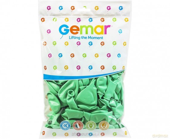 Balony makaroniki zielonomiętowe 25 cm 100 szt.