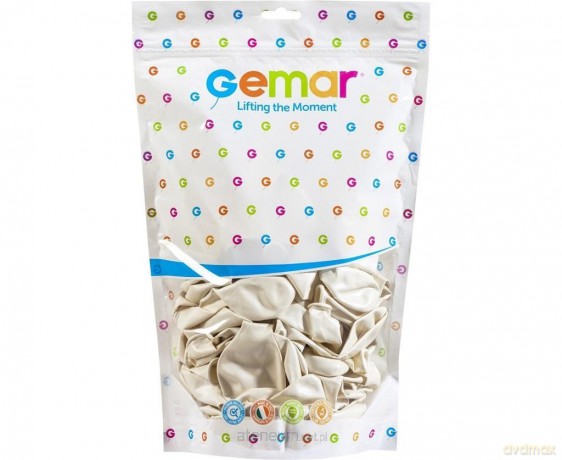Balony metaliczne perłowo białe 33 cm 50 szt