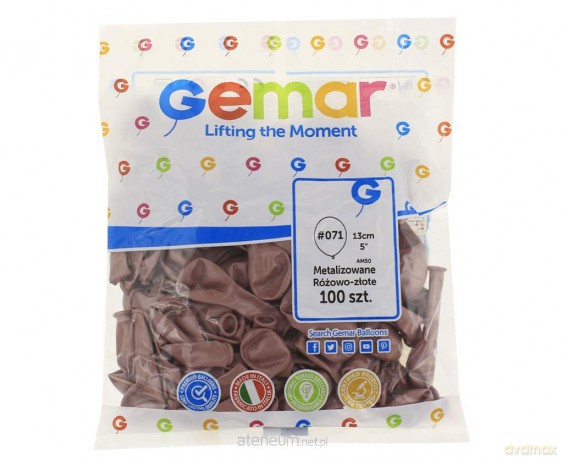 Balony metaliczne różowo-złote 100 szt