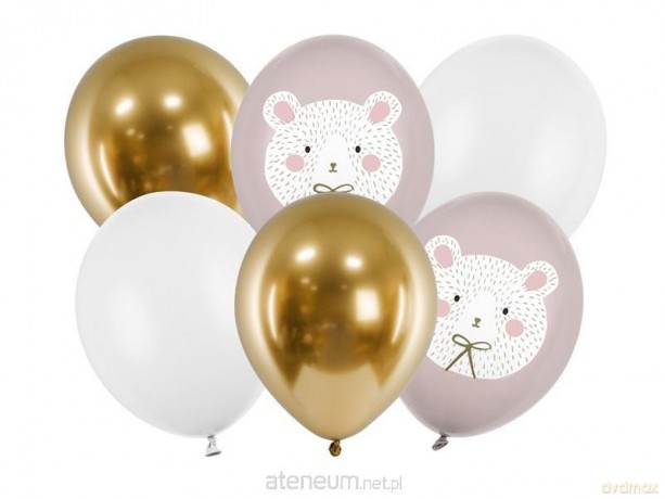 Balony Miś polarny 30 cm 6 szt