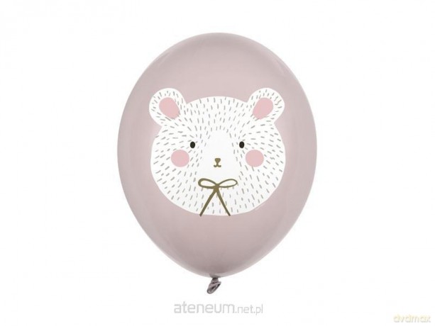 Balony Miś polarny pastelowe szare 30 cm 50 szt