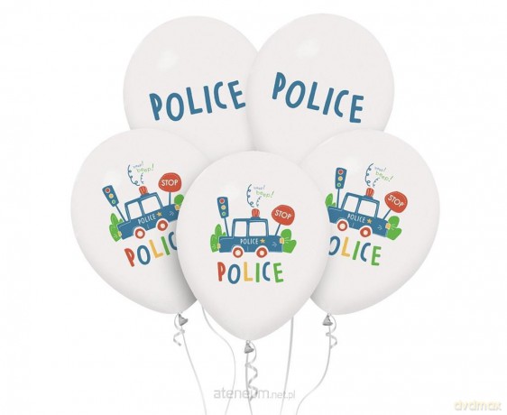 Balony Policja - Police 30 cm 5 szt