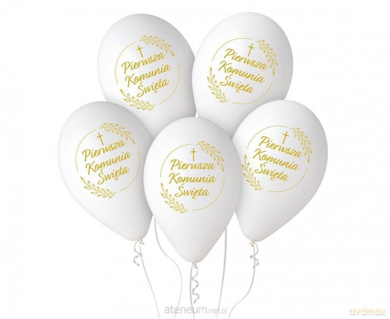 Balony premium hel Pierwsza Komunia 32 cm 25 szt