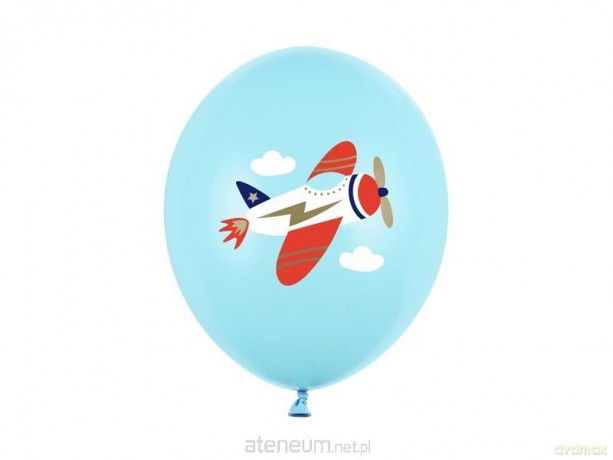 Balony Samolot pastelowe niebieskie 30 cm 50 szt