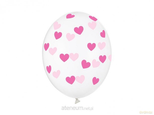 Balony Serduszka Crystal Clear 30 cm 6 szt