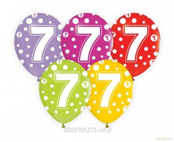 Balony z cyframi 7 5 szt