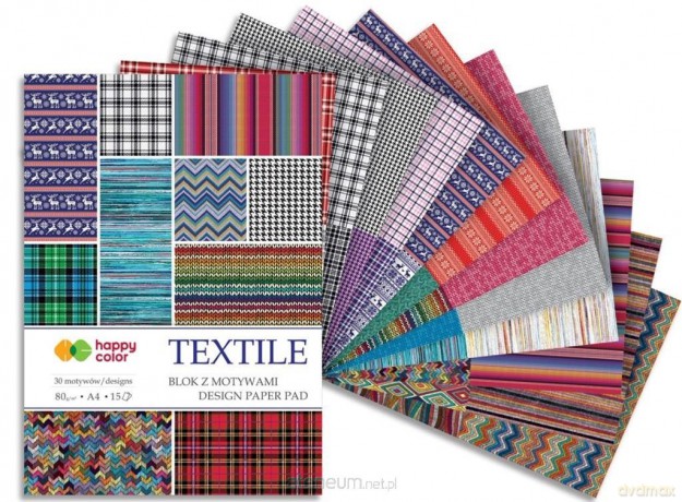 Blok A4/15K z motywami Textile 80g