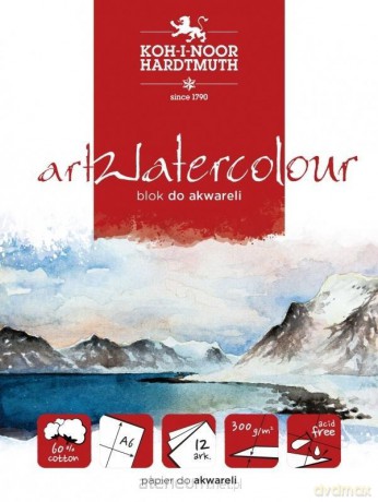 Blok akwarelowy artwatercolour A6 12 kartek 300G.