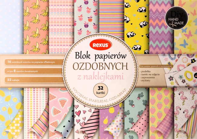Blok papierów ozdobnych A4/32K do scrapbookingu