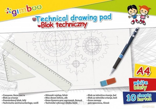 Blok techniczny A4/10K biały