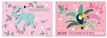 Blok techniczny A4/10K biały dziewczynka