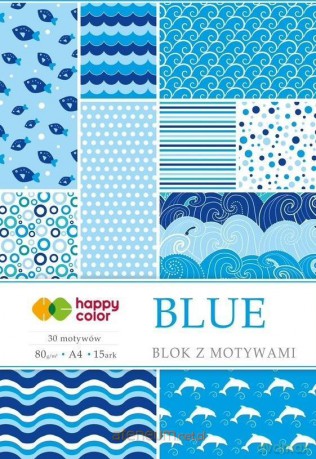 Blok z motywami Blue A4/15K 80g