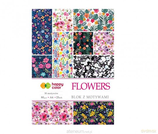 Blok z motywami Flowers A4/15K 80g