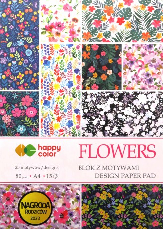 Blok z motywami Flowers A4/15K 80g