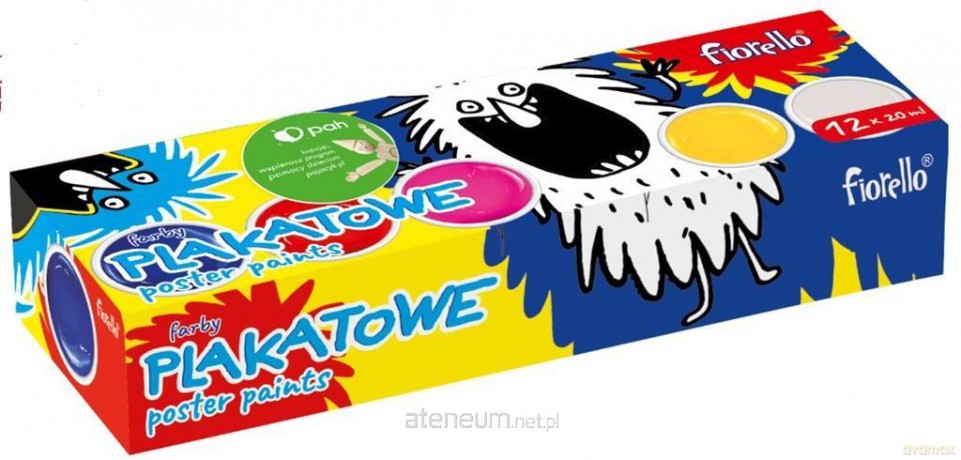 Farby plakatowe 12 kolorów