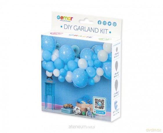 Girlanda balonowa DIY Baby Blue 65 balonów + taśma