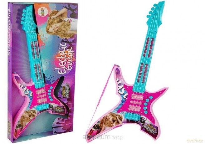 Gitara elektryczna różowa 62 cm