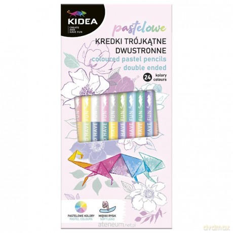 Kredki trójkątne dwustr. pastel 24 kolory