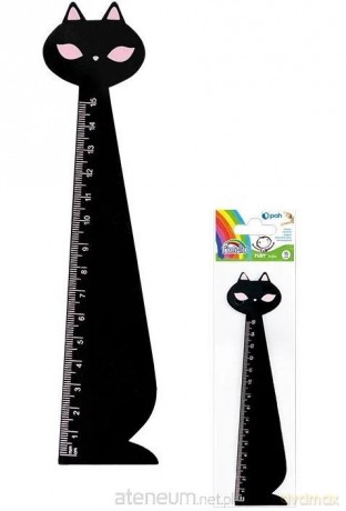 Linijka drewniana 15 cm kot czarny