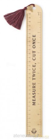 Linijka Measure Twice Cut Once 30 cm miedziana