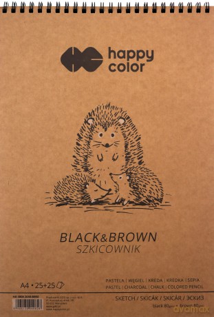 Szkicownik na spirali A4/50K Black&Brown