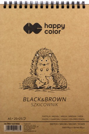Szkicownik na spirali A5/50K Black&Brown