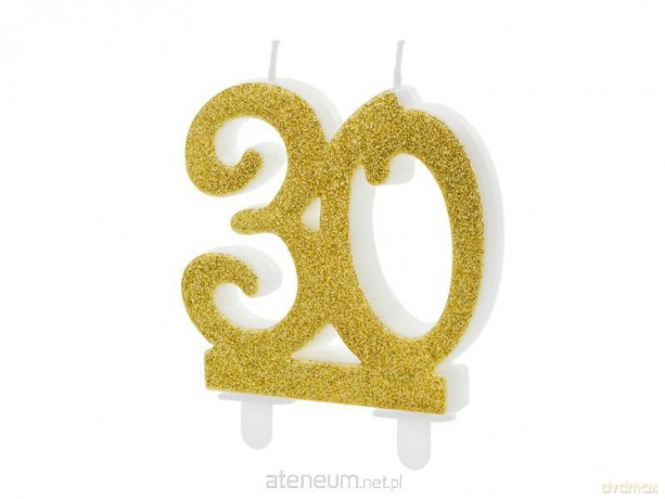 Świeczka urodzinowa 30 złota 7.5 cm