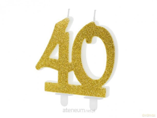 Świeczka urodzinowa 40 złota 7.5 cm