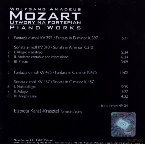 Elzbieta Karas-Krasztel Mozart: Piano Works [CD]