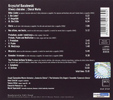 Krzysztof Baculewski: Choral works [CD]