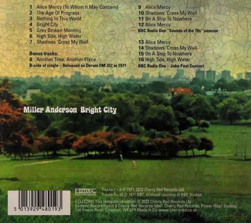 Miller Anderson: Bright City: Remastered Edition [CD]