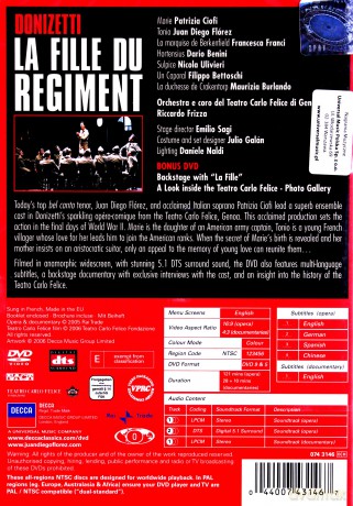 Diego Juan Florez: Donizetti:La Fille Du Regiment [DVD]