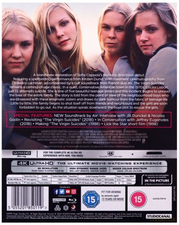 The Virgin Suicides (Przekleństwa niewinności) [Blu-Ray]