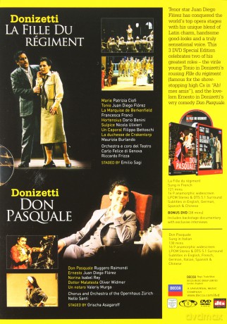 Diego Juan Florez: Donizetti:La Fille Du Regiment&Don Pasqu [3DVD]
