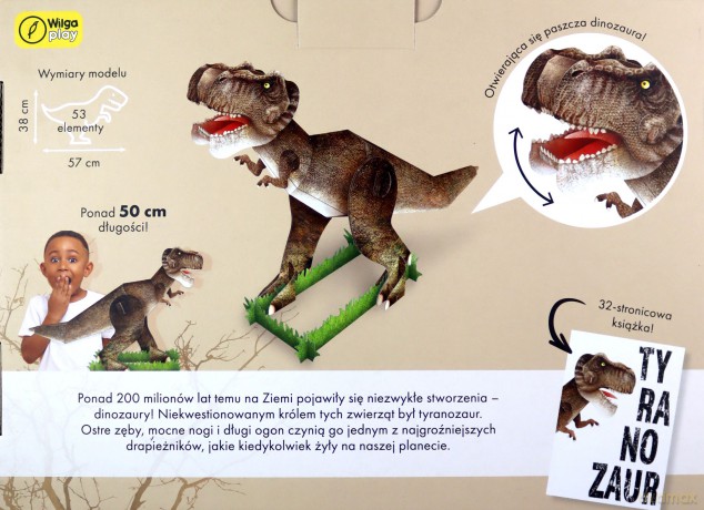Tyranozaur. Puzzle 3D + książka