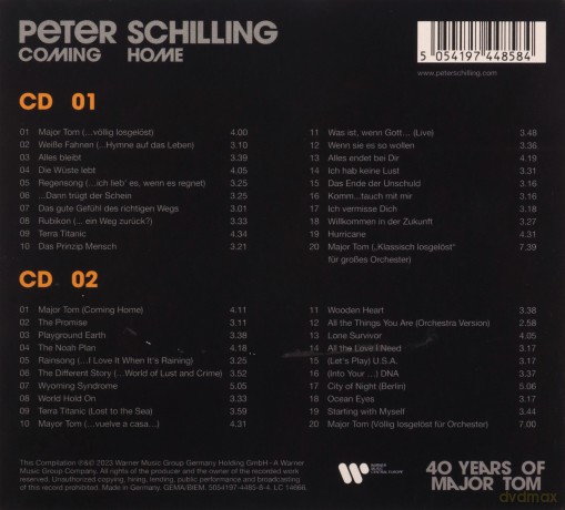 Peter Schilling: Coming Home - 40 Years Of Major Tom [2CD]