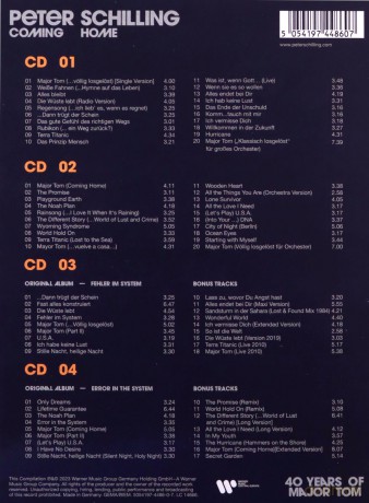 Peter Schilling: Coming Home - 40 Years Of Major Tom [4CD]