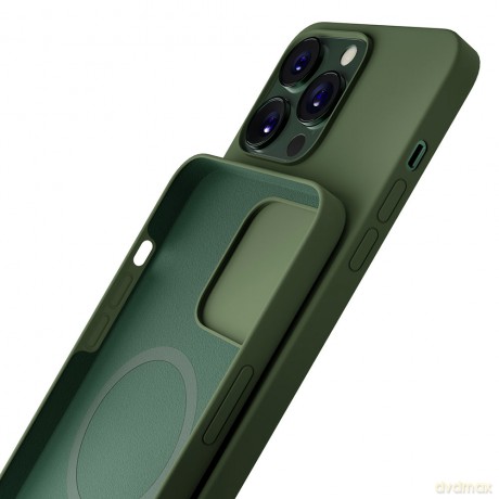 Apple iPhone 13 Pro - 3mk Hardy Silicone MagCase Alphine Green